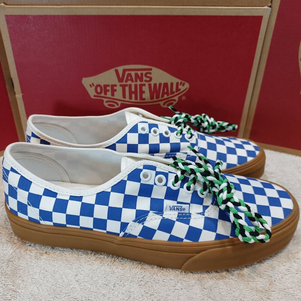 Vans Men's 13 Authentic Blue/Gum Checkerboard VN0009PVY6Z